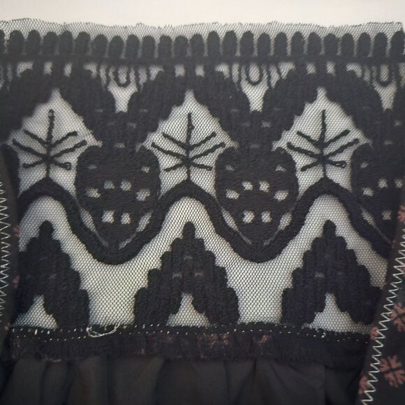 Free People Women's Midnight Garden Combo Sheer Long Sleeve Elsie Dress XS/TP - Picture 9 of 14